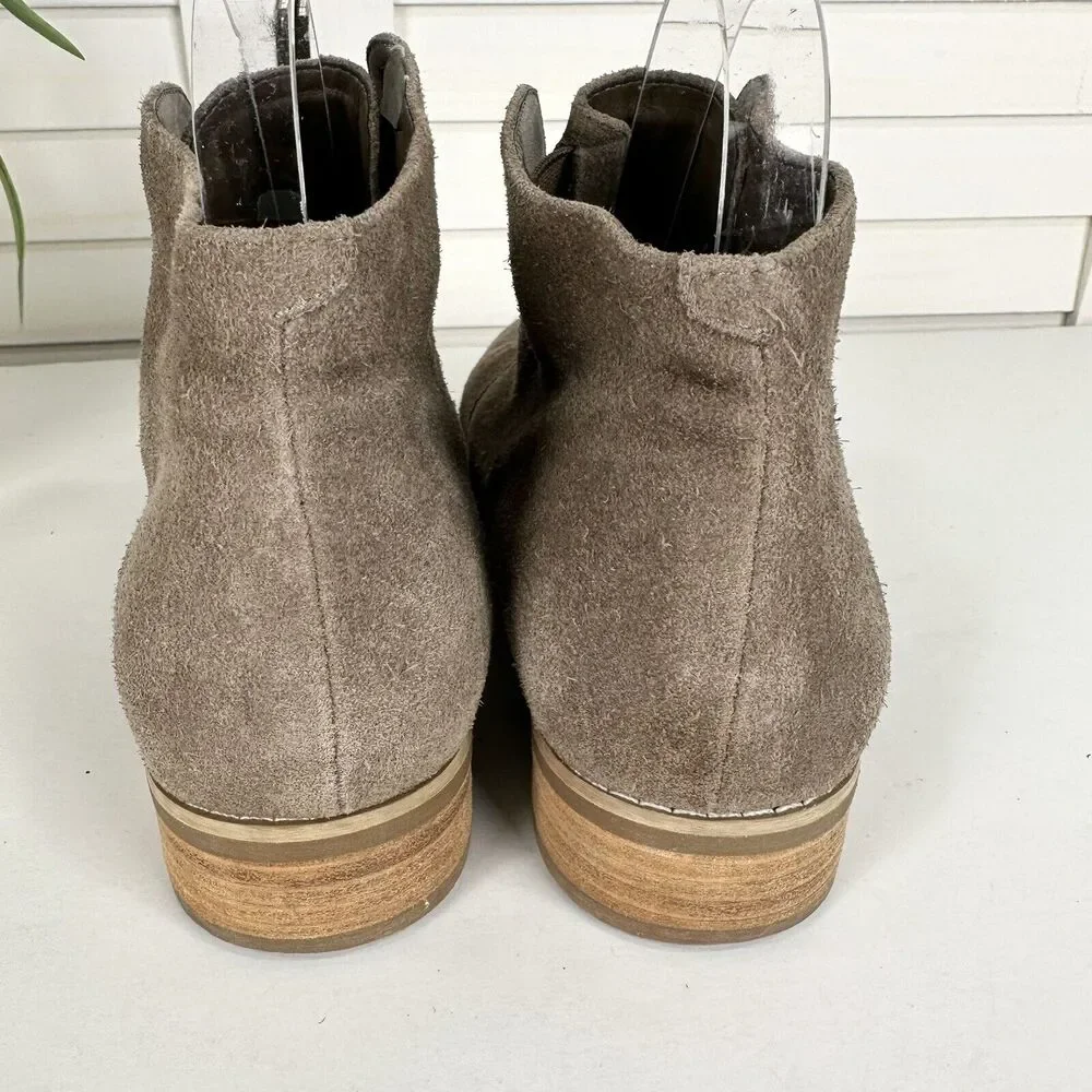 Blondo Verona Tan Suede Ankle Boots Slip On Waterproof Block Heel Women Size 7.5 - Picture 5 of 8